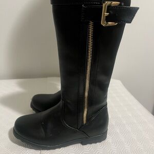 Tucker + Tate Black Kids Boots with Gold Zipper